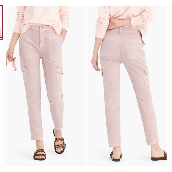 NWT J. Crew The Straight Leg Cargo High-Rise Pants in Pebble -Size 31 - Picture 4 of 11